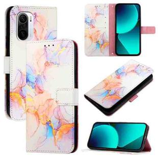 Xiaomi Redmi K40 / K40 Pro / Poco F3 PT003 Marble Pattern Flip Leather Phone Case(Galaxy Marble White)