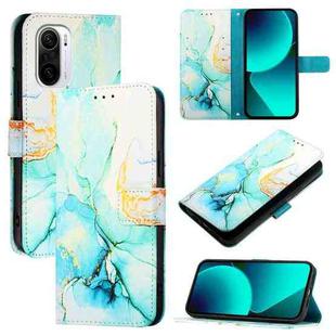 Xiaomi Redmi K40 / K40 Pro / Poco F3 PT003 Marble Pattern Flip Leather Phone Case(Green)