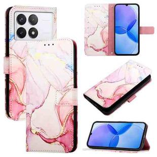 For Xiaomi Redmi K70 / K70 Pro PT003 Marble Pattern Flip Leather Phone Case(Rose Gold)