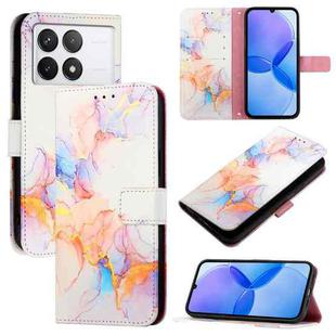 For Xiaomi Redmi K70 / K70 Pro PT003 Marble Pattern Flip Leather Phone Case(Galaxy Marble White)