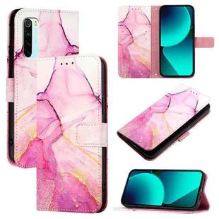 For Xiaomi Redmi Note 8 PT003 Marble Pattern Flip Leather Phone Case(Pink Purple Gold)