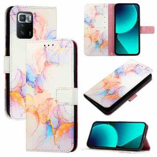 For Xiaomi Poco X3 GT PT003 Marble Pattern Flip Leather Phone Case(Galaxy Marble White)