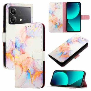 For Xiaomi Poco X6 Neo 5G Global PT003 Marble Pattern Flip Leather Phone Case(Galaxy Marble White)