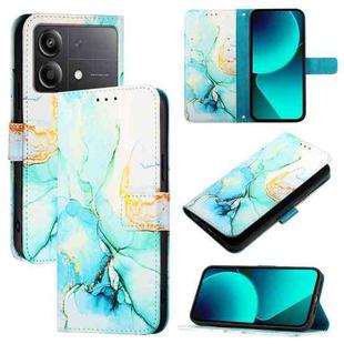 For Xiaomi Poco X6 Neo 5G Global PT003 Marble Pattern Flip Leather Phone Case(Green)