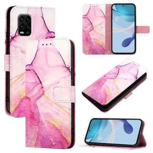 For Xiaomi Mi 10 Lite 5G PT003 Marble Pattern Flip Leather Phone Case(Pink Purple Gold)