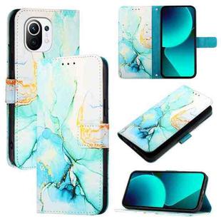 For Xiaomi Mi 11 PT003 Marble Pattern Flip Leather Phone Case(Green)
