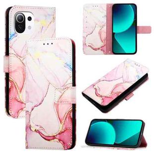 For Xiaomi Mi 11 Lite 4G / 5G PT003 Marble Pattern Flip Leather Phone Case(Rose Gold)