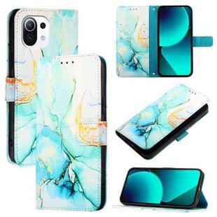 For Xiaomi Mi 11 Lite 4G / 5G PT003 Marble Pattern Flip Leather Phone Case(Green)