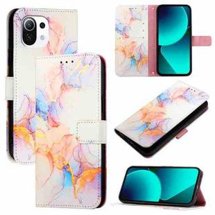 For Xiaomi 11 Lite 5G NE PT003 Marble Pattern Flip Leather Phone Case(Galaxy Marble White)
