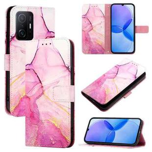 For Xiaomi 11T / 11T Pro PT003 Marble Pattern Flip Leather Phone Case(Pink Purple Gold)