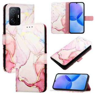 For Xiaomi 11T / 11T Pro PT003 Marble Pattern Flip Leather Phone Case(Rose Gold)