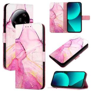 For Xiaomi 13 Ultra PT003 Marble Pattern Flip Leather Phone Case(Pink Purple Gold)