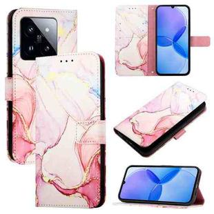 For Xiaomi 14 Pro PT003 Marble Pattern Flip Leather Phone Case(Rose Gold)