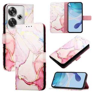 For Xiaomi Poco F6 PT003 Marble Pattern Flip Leather Phone Case(Rose Gold)