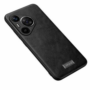 For Huawei Pura 70 Pro / 70 Pro+ SULADA Shockproof TPU + Handmade Leather Phone Case(Black)