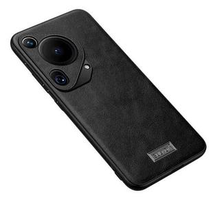 For Huawei Pura 70 Ultra SULADA Shockproof TPU + Handmade Leather Phone Case(Black)