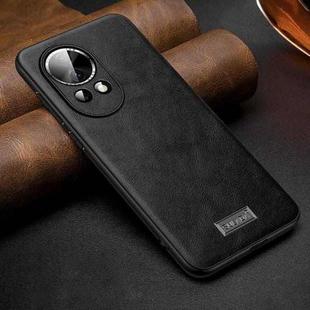 For Huawei nova 12 / nova 13 SULADA Shockproof TPU Hybrid Handmade Leather Phone Case(Black)