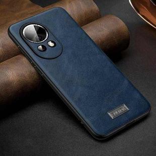 For Huawei nova 12 / nova 13 SULADA Shockproof TPU Hybrid Handmade Leather Phone Case(Blue)