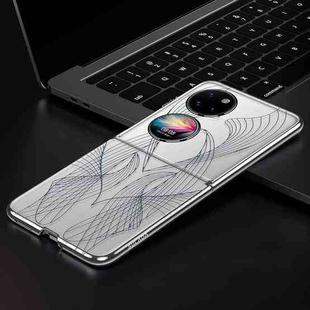 For Huawei P50 Pocket SULADA Electroplated Laser Engraving Texture PC Phone Case(White)