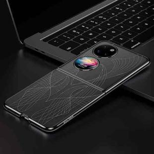 For Huawei P50 Pocket SULADA Electroplated Laser Engraving Texture PC Phone Case(Black)