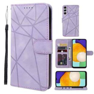 For Samsung Galaxy A13 5G Skin Feel Geometric Lines Leather Phone Case(Purple)