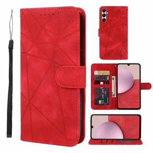 For Samsung Galaxy A14 5G / 4G Skin Feel Geometric Lines Leather Phone Case(Red)