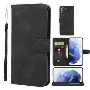 For Samsung Galaxy S21 5G Skin Feel Geometric Lines Leather Phone Case(Black)