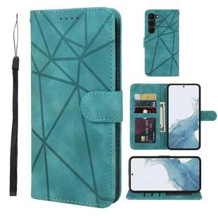 For Samsung Galaxy S23 5G Skin Feel Geometric Lines Leather Phone Case(Green)