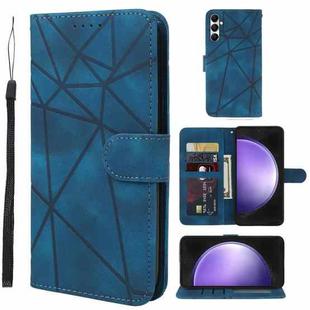 For Samsung Galaxy S23 FE 5G Skin Feel Geometric Lines Leather Phone Case(Blue)