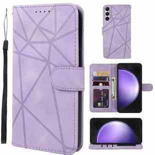 For Samsung Galaxy S23 FE 5G Skin Feel Geometric Lines Leather Phone Case(Purple)