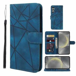 For Samsung Galaxy S24 5G Skin Feel Geometric Lines Leather Phone Case(Blue)