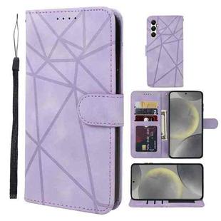 For Samsung Galaxy S24+ 5G Skin Feel Geometric Lines Leather Phone Case(Purple)