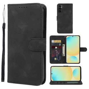 For Samsung Galaxy S24 FE 5G Skin Feel Geometric Lines Leather Phone Case(Black)