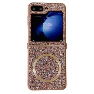 For Samsung Galaxy Z Flip5 Glitter MagSafe PC Phone Case(Gold)