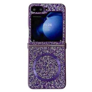 For Samsung Galaxy Z Flip5 Glitter MagSafe PC Phone Case(Purple)