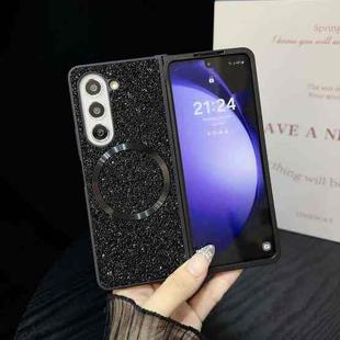 For Samsung Galaxy Z Fold4 Glitter MagSafe PC Phone Case(Black)