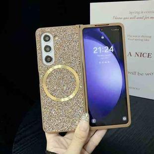 For Samsung Galaxy Z Fold5 Glitter MagSafe PC Phone Case(Gold)