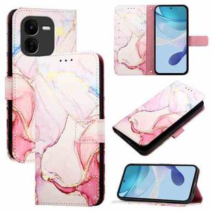 For vivo iQOO Z9x PT003 Marble Pattern Flip Leather Phone Case(Rose Gold)