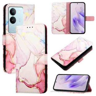 For vivo V29 5G Global / V29 Pro PT003 Marble Pattern Flip Leather Phone Case(Rose Gold)