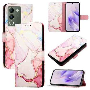 For vivo V29e 5G Global / Y200 5G Global PT003 Marble Pattern Flip Leather Phone Case(Rose Gold)