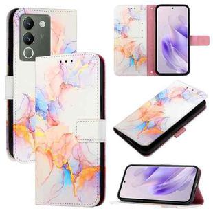 For vivo V30 Lite 5G Global PT003 Marble Pattern Flip Leather Phone Case(Marble White)