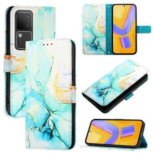 For vivo V30 / V30 Pro 5G Global PT003 Marble Pattern Flip Leather Phone Case(Green)