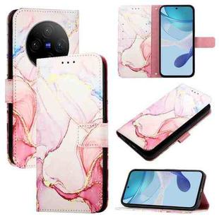 For vivo X100 PT003 Marble Pattern Flip Leather Phone Case(Rose Gold)