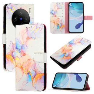 For vivo X100s PT003 Marble Pattern Flip Leather Phone Case(Marble White)