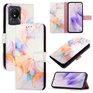 For vivo Y02A / Y02 / Y11 2023 / Y02t PT003 Marble Pattern Flip Leather Phone Case(Marble White)