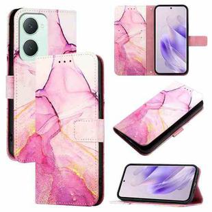 For vivo Y03 4G Global PT003 Marble Pattern Flip Leather Phone Case(Pink Purple Gold)