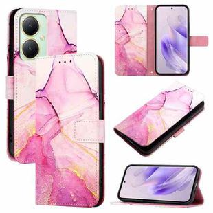 For vivo Y27 4G Global PT003 Marble Pattern Flip Leather Phone Case(Pink Purple Gold)