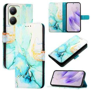For vivo Y27 4G Global PT003 Marble Pattern Flip Leather Phone Case(Green)