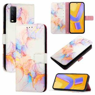 For vivo Y30 4G Global PT003 Marble Pattern Flip Leather Phone Case(Marble White)