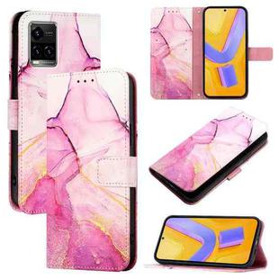 For vivo Y33s 4G Global / Y21 2021 / Y21s PT003 Marble Pattern Flip Leather Phone Case(Pink Purple Gold)